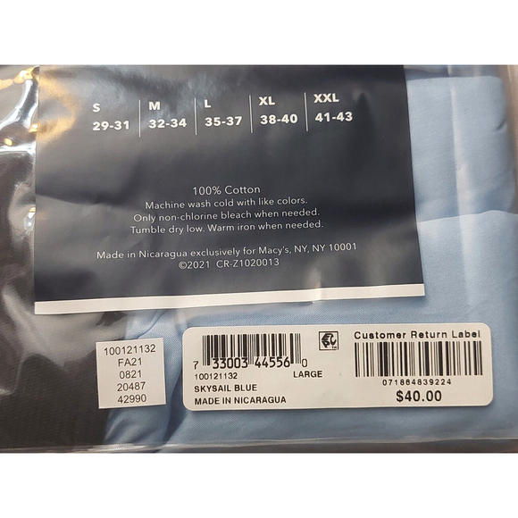 Club Room Men's Light Blue Woven Cotton Tagless 4-Pack Underwear Boxer Size L - Picture 7 of 7